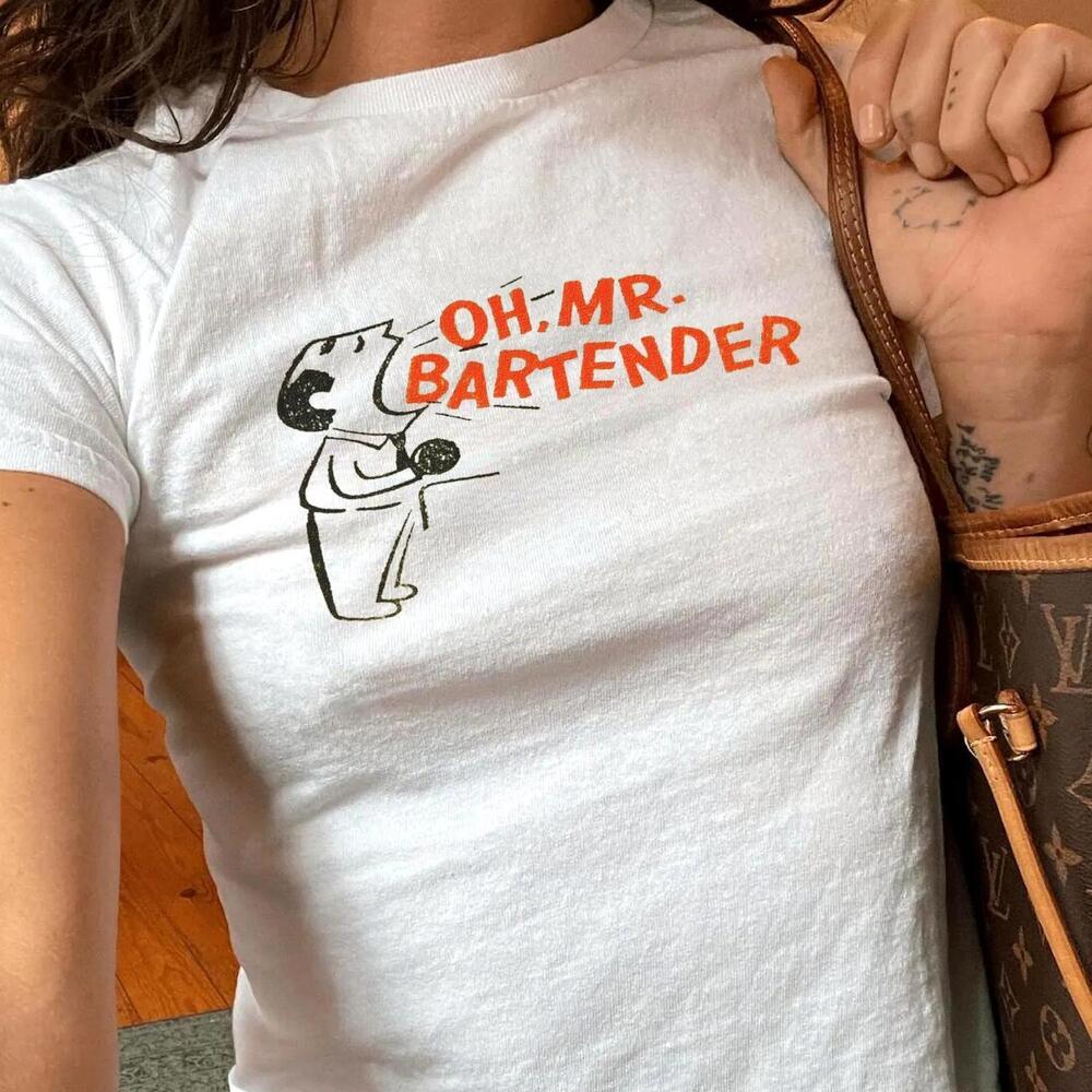Coquette Graphic Top Y2K Cocktail Shirt 90S Bartender Tee
